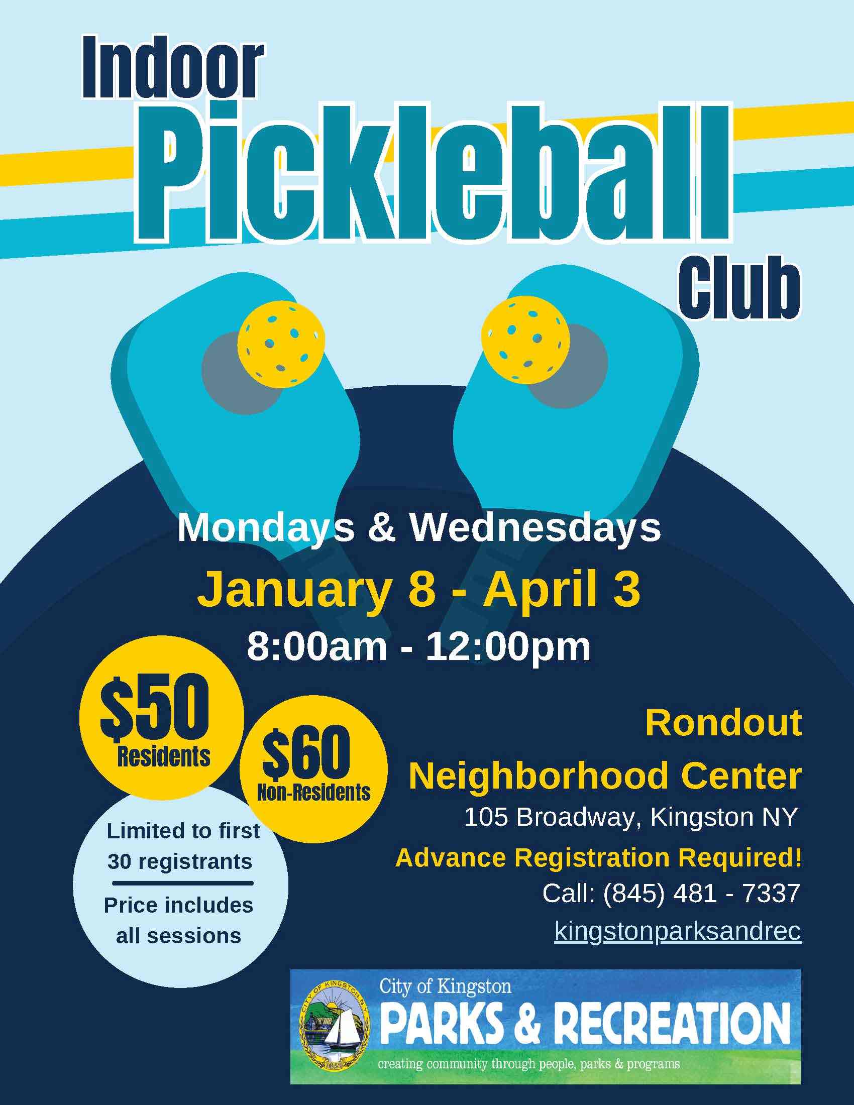 to the City of Kingston, NY Indoor Pickleball